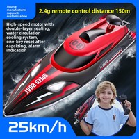 Bateau télécommandé rapide pour jeux aquatiques, 25 km/h, étanche, contrôle intégral, navigation nocturne colorée