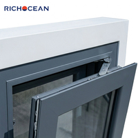 Ventanas Abatibles de Aluminio Insonorizadas para Villas Personalizadas RICHOCEAN, Ventana de Vidrio Doble Aislante con Rotura de Puente Térmico
