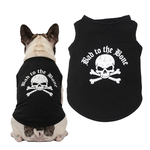Gilet pour animaux de compagnie confortable et écologique à imprimé crâne punk pour petits chiens et chats, débardeur léger sans manches respirant pour l'été - Product Image 2