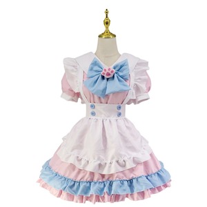 Pink Maid Outfit With Bow Cute Lolita Dress Alice Cosplay Costume For Drama Games Anime Role Playing - Product Image 5