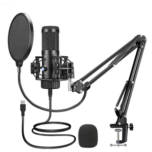 USB máy tính để bàn Condenser Microphone Set-âm thanh chuyên nghiệp <span class=keywords><strong>Studio</strong></span> Microphone với kim loại xây dựng màu đen - Product Image 1