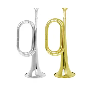 MBAT Bugle Call Trumpet Brass Cavalry Horn Pure Copper Step Trumpet Brass Musical Instrument