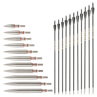 Flèches en carbone mixte STARCN Archery 7,8 mm avec pointes de tir en acier inoxydable, spine 500-600, compatibles avec les arcs composés et classiques de 20 à 50 lb