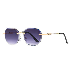 Nuevas Gafas de Sol de Diseño sin Marco con Bordes Biselados, Metálicas, UV400, para Mujer, Estilo Europeo, Tipo 3 - Product Image 1