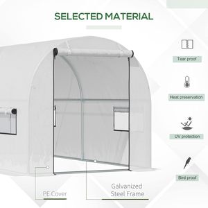 Invernadero de túnel sin llamar blanco fácil de usar Invernadero de jardín de fácil montaje con puertas Ventanas para <span class=keywords><strong>hierbas</strong></span> - Product Image 2