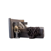 Lit King-size de style italien, luxe léger, pour chambres modèles, hôtels design, réceptions, chambres parentales, villas de loisirs, multifonctionnel