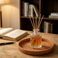 Flacon de parfum en verre rond vide de luxe personnalisé et unique de 200 ml avec bouchon en liège pour diffuseur à bâtonnets