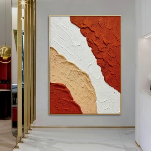 Kết cấu <span class=keywords><strong>3D</strong></span> kết cấu nghệ thuật Tường trắng kết cấu nghệ thuật lớn màu cam tối giản sơn - Product Image 4