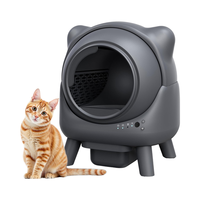 Litière pour chat autonettoyante 65L en gros, design oreille, contrôle automatique des odeurs, en plastique, avec surveillance par application et capteurs de sécurité