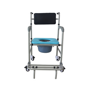 Silla de inodoro portátil, silla de inodoro con ruedas para personas mayores, silla de inodoro de aleación de aluminio para mujeres embarazadas, uso doméstico. - Product Image 1