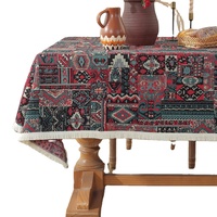 Nappe carrée tricotée florale moderne personnalisée avec décor haut de gamme pour salon et banquet de mariage