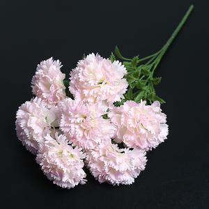 Fleur artificielle, bouquet de 7 œillets, fausse composition florale pour décoration de salon, bouquet de mariage, usine d'arrangements floraux - Product Image 6