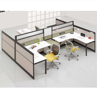 Ensemble de meubles modernes et durables pour bureau de direction Poste de travail modulaire de 6 à 8 places Cloison en aluminium Matériau MFC 6 ans