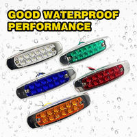 Módulo JHS Luces para Camiones, Luz de Posición Lateral Cromada con 12 LED, para Camión, Remolque, Autobús, Camioneta, RV