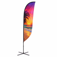 Drapeau de plage extérieur en forme de goutte d'eau avec plume, mât en fibre de verre de 2,8m à 5,5m, bannière publicitaire unique pour événements par sublimation