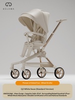 Poussette bébé Delamao High-View à quatre roues, mousse PU légère, pliage à une main, cadre en alliage d'aluminium, capacité de charge de 22 kg