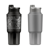 Gobelet en acier inoxydable portable haut de gamme grande capacité Double paille à boire moderne élégant isolé sous vide