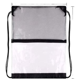 Customized PVC Backpack with Drawstring - Waterproof, Mesh <b>Pocket</b>, Zipper Closure, Ideal for Corporate Gifts - Product Image 3