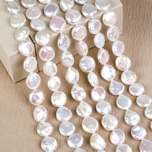 Perles d'eau douce naturelles de forme baroque en gros, perles de forme bouton à l'éclat éblouissant pour accessoires de commerce extérieur DIY - Product Image 1