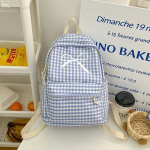 กระเป๋านักเรียนความจุขนาดใหญ่สำหรับนักเรียนมัธยมต้นลายสก๊อตสดใหม่กระเป๋าเป้สะพายหลังสไตล์วิทยาลัยน่ารักอเนกประสงค์ - Product Image 4