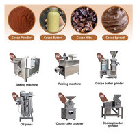 Ligne de production complète à petite échelle pour la transformation de la pâte de cacao, ligne de production de fèves de cacao, usine de transformation de la poudre et du beurre de cacao