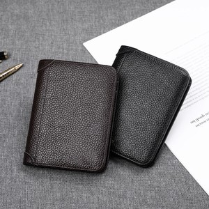 Portefeuille court décontracté pour homme en cuir de vachette pleine fleur, style fin, multifonctionnel, porte-cartes et permis de conduire intégré - Product Image 4