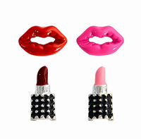 Breloques 3D Lèvres Rouge à Lèvres pour Nail Art, Décorations d'Ongles pour Manucure DIY, Fournitures pour Ongles en Acrylique et Salons de Manucure