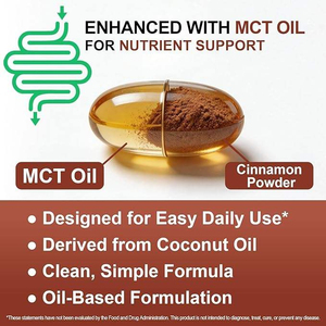 300 cápsulas blandas de canela de Ceilán orgánica con aceite MCT, alta biodisponibilidad, orgánico, vegano, sin gluten, suplemento dietético antioxidante - Product Image 3