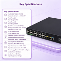S5570S-28S-HPWR-EI Baru H3C PoE L3 Switch LACP QoS SNMP Stackable VLAN 28 SFP Catu Daya Tinggi Peralatan Kampus