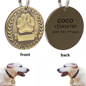Placa de Identificación Personalizada para Perro, Grabada, <span class=keywords><strong>Color</strong></span> Bronce, Venta al Por Mayor - Product Image 3