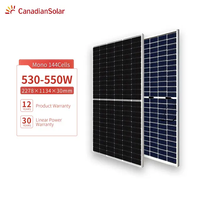 Panel solar CanadianSolar de alta eficiencia 530W 535W 540W 545W 550W