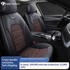 Coussin de <span class=keywords><strong>siège</strong></span> de voiture adapté à toutes les saisons, confortable, respirant, en coton et lin, coussin de selle simple de qualité supérieure - Product Image 2