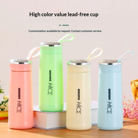 Bouteille d'eau publicitaire personnalisée à double paroi avec bouchon à vis, design moderne et simple, idéale comme cadeau d'affaires, avec logo imprimé, jolie tasse.