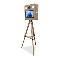 Cabina de Fotos Portátil DSLR de 15.6 Pulgadas con Pantalla Táctil, Impresión Instantánea y Estuche de Transporte para Bodas, Fiestas y Eventos