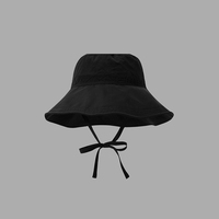 Chapeau Bob Uni à Large Bord avec Cordon de Serrage, Coupe-Vent, Pliable, Protection Solaire Extérieure, Casquette de Pêcheur, Vente en Gros, Logo Personnalisé