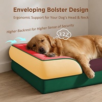 Fabricant OEM ODM de lits pour chiens, canapé pour animaux de compagnie en mousse orthopédique en velours cristal imperméable et résistant, personnalisé pour les grandes races