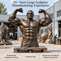 Sculpture de Homme Musclé en Bronze, Statue sur Mesure Taille Réelle, Finition Antique Faite à la Main, Art Public Durable pour Jardin, Hôtel, Place Publique