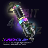 Microphone de studio XLR/USB professionnel dynamique pour le gaming, avec éclairage RGB filaire et suppression du bruit, idéal pour l'enregistrement de podcasts et les diffusions en direct