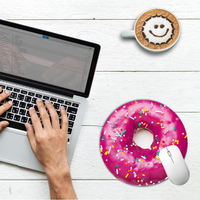 Mouse Gamer de Goma Personalizable con Diseño de Anime, Donut Rosa, Divertido, Resistente al Agua y Antideslizante