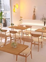 Ensemble de meubles en bois massif de style japonais, tendance, pour les salons de thé, les bars à desserts, les restaurants, les bars à hamburgers, les bars à snacks