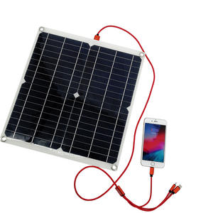 Panel solar monocristalino de 100W, controlador dual USB de 18V/5V, sistema de batería fotovoltaica multifuncional MPPT, cargador solar - Product Image 1