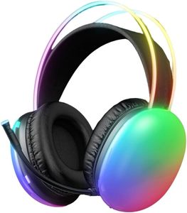 หูฟังไร้สาย RGB LED แบบครอบหู พับได้ คุณภาพเสียง HiFi สำหรับนักฟังเพลงและกีฬา เหมาะสำหรับการเดินทาง ชิปเซ็ต JL รองรับโลโก้แบบกำหนดเอง - Product Image 1