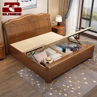 Lit en bois massif sur mesure Lit double Lit king-size Meubles de chambre à coucher