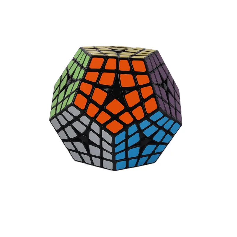 Sengso 4*4*4 Mega Minx Magic Cube Puzzle Zappeln Spielzeug Lösung Kilominx Black Cube für Kinder