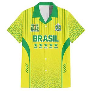 Camisa Casual Hawaiana para Hombre, Estilo Brasileño 2026, con Botones y Cuello Alto, Holgada, Imprescindible para los Brasileños - Product Image 4
