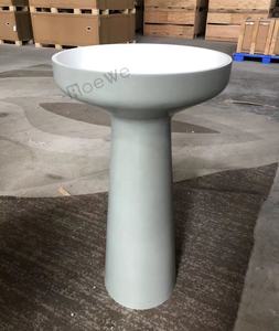Colonne sur pied en composite pour salle de bain, lavabo à surface solide autoportante en pierre de résine coulée pour le lavage des mains - Product Image 4