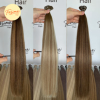 Extensions de cheveux humains vierges Remy Fasimei de qualité professionnelle pour salon, double épaisseur, cuticules alignées, pointe plate
