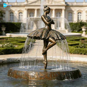 Escultura de Fuente de Bronce Fundido a Presión de Tamaño Real de una Bailarina para Decoración de Jardín o Parque al Aire Libre Personalizada - Product Image 5