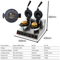 Machine à gaufres et burgers commerciale à double commande de température, dernier design 2026, pour café, snack-bar, cuisine, usage commercial