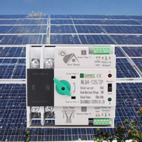 Saklar Transfer daya ganda, kualitas tinggi 100/2P 100A 125A 2P PV fase tunggal AC/DC otomatis ATS tipe PC